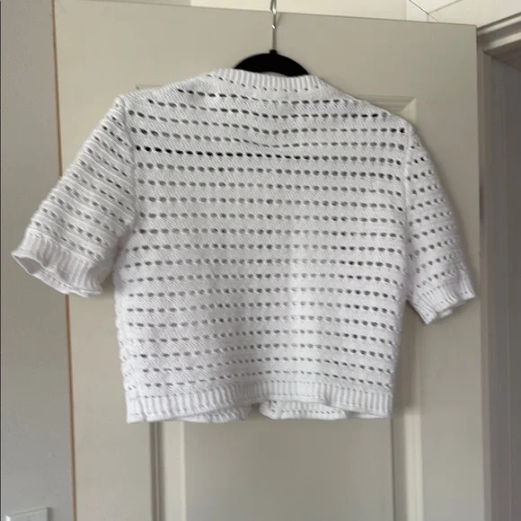 J. Crew White Cardigan Sweater with Textured Knit - Picture 3 of 3